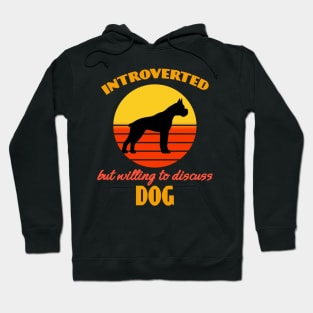 Introverted but willing to discuss dogs Boxer Dog puppy Lover Cute Sunser Retro Funny Hoodie